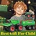 KARMOUNT Combine Harvester Tractor with Trailers, 4PCS Farm Toys Set for Kids and Toddlers Aged 3-5, Die-cast Monster Spreader Trucks with Trailer for Boys Girls Kid(Set2)