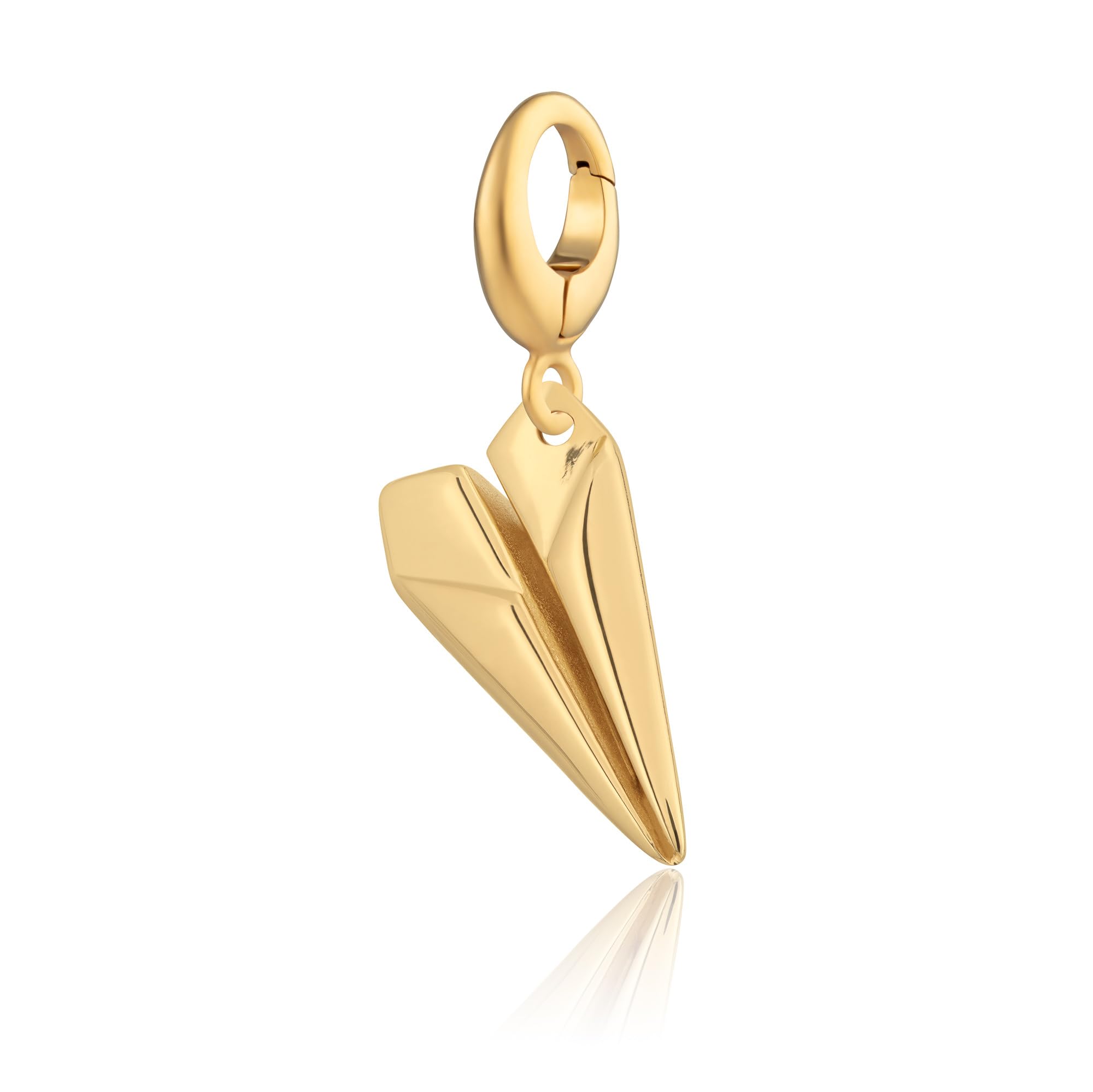 Lily Charmed - 925 Sterling Silver Paper Plane Charm or 18ct Gold Plated, Clip On Charm for Bracelet or Necklace