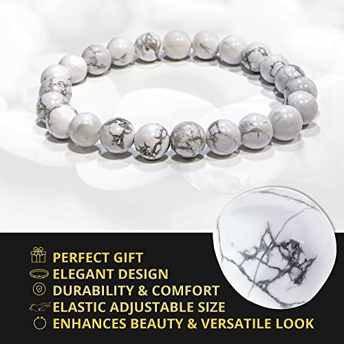 Image of ANAYA AGATE Healing Crystal Bracelet for Women and Men - 8mm Round Beaded Bracelet for Men and Women - Unisex Stretchy Gemstone Bracelet for Healing and Protection