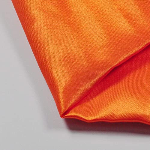 Image of Charmeuse Satin Orange Fabric, 60 inch Wide, Silky, for Wedding,Bridal,Decoration, Fashion,Apparel Crafts by 1Yard