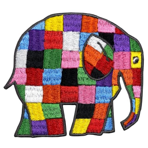 Pawprint Family Parche para coser Elmer Walking Right de David McKees Elmer el elefante de patchwork, artículo oficial