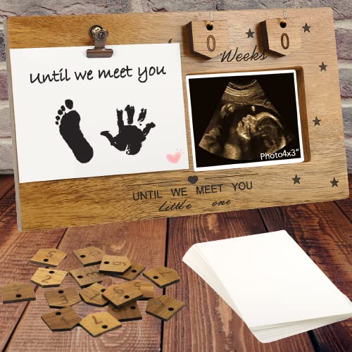 Acelist Baby Ultrasound Picture Frames, Sonogram Picture Frame, Pregnancy Announcement, Mothers Day Gifts For First Time Mom, 4X3''Photo Frame With Countdown Weeks,Gender Reveal Ideas, Nursery Decor #TOP3