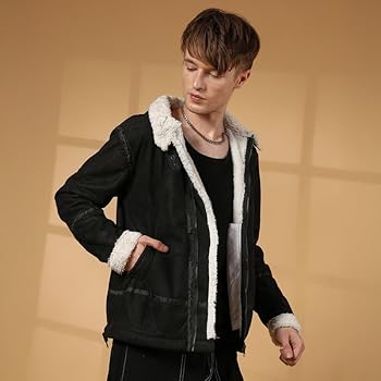 Buy Campus Sutra Men's Carbon Black & Chalk White Fleece Lined