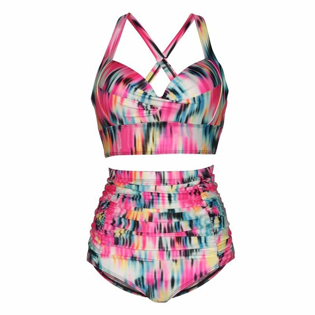 Drukuj Duże stroje kąpielowe Damskie bikini Plus Size Stroje kąpielowe Kostiumy plażowe Zestaw bikini Damski strój kąpielowy (kolor: A, rozmiar: kod L) (kod A X3XL)
