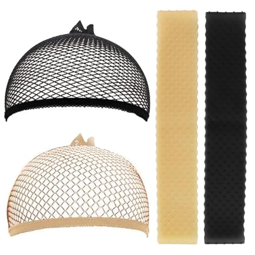 RTRTGS Redecilla para Pelo, 4 Piezas de Nylon Elástico y Transpirable, para Usar Pelucas Largas y Cortas, Gorro Unisex para Pelo Natural, Disfraz, Gorro para Dormir, Redecilla Pelo para Dormir