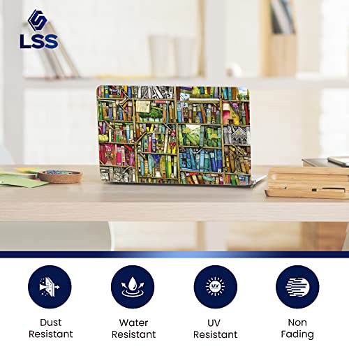 Image of LSS Laptop 17 17.3 Skin Cover with Colorful Books Pattern for HP Dell Lenovo Apple Asus Acer Compaq - Fits 16.5 inch 17 inch 17.3 inch 18.4 inch 19 inch (2 Wrist Pads Free)