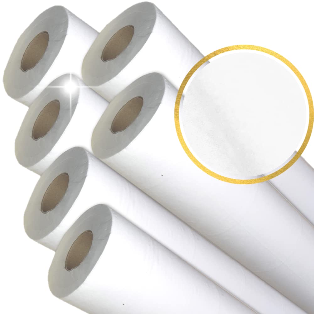 DSTOCK60 - DRAP EXAMEN 60 X 35CM - BLANC LISSE - 135 FORMATS - 2 X 18GRS - LOT DE 6 ROULEAUX