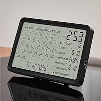 Desk Calendar with Schedule Reminder, 8 Inch Multifunctional Calendar Planner Alarm Day Clock Wall & Desk Mountable, 90-Day Battery Life, Digital Planner Calendar Organizer for Business Office Home School, Black