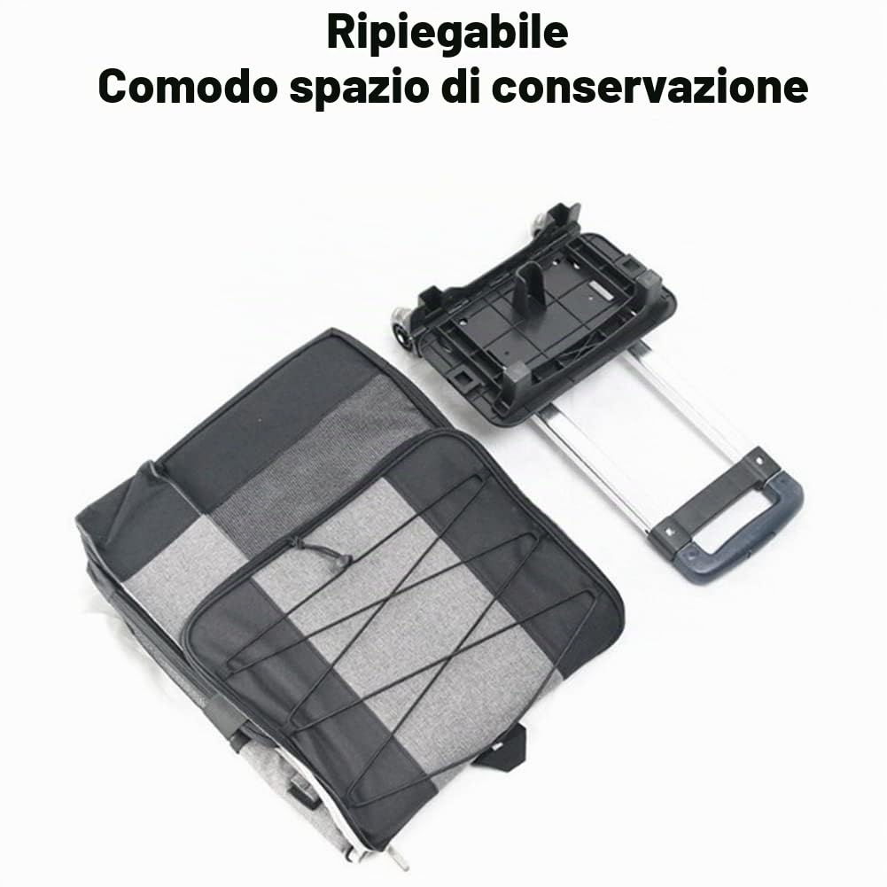 Borsa termica termica pieghevole estesa, scatola isolata con maniglia, dispositivo di raffreddamento portatile per bevande con ruote, borsa termica impermeabile per picnic, campeggio, grigio