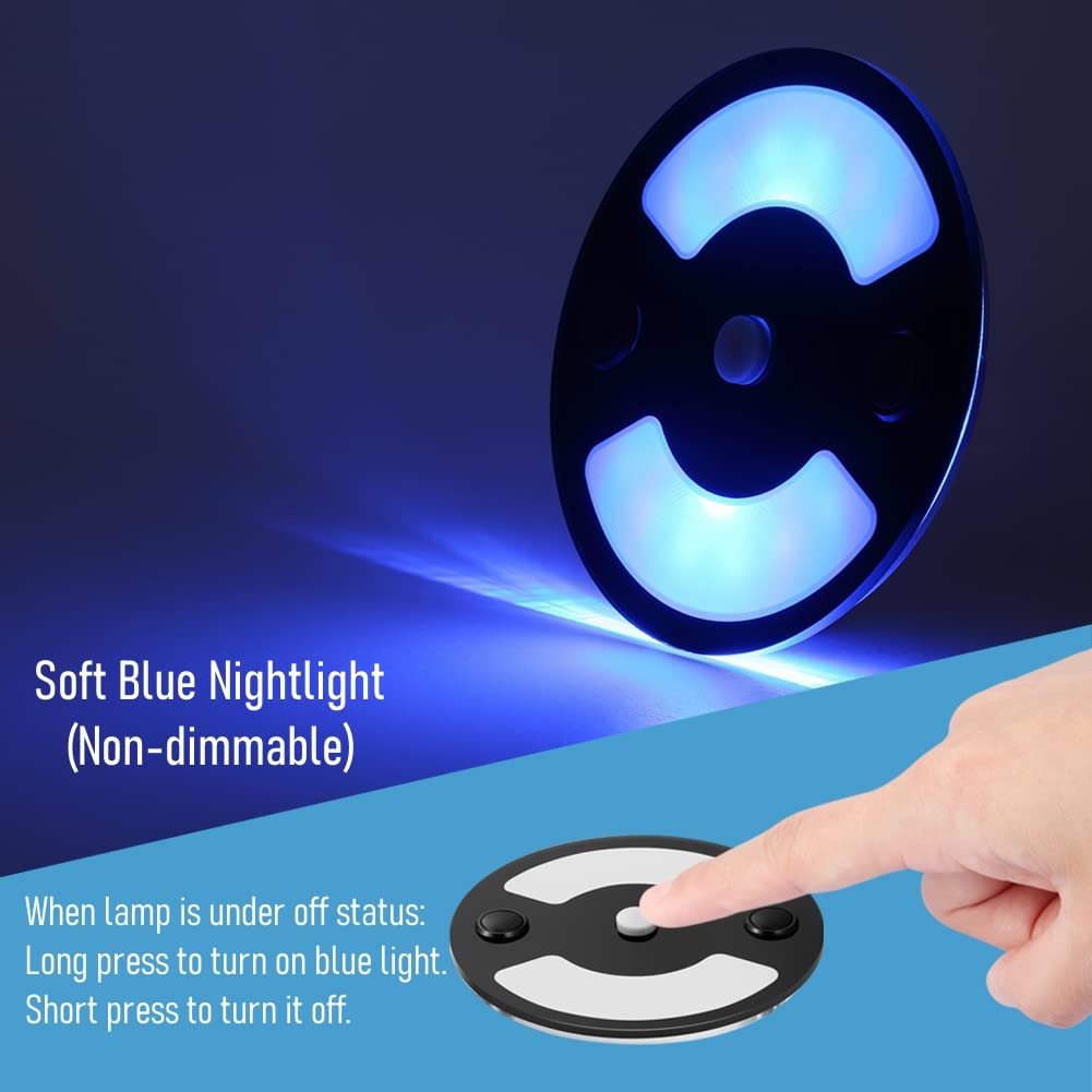 Acegoo 4x Plafonnier LED 12V 75mm Pour Camping-Car Bateau - Lumière Blanche/Bleue Dimmable Avec Variateur