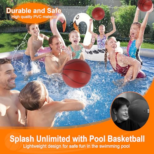 2 Pack Water Pool Basketball with Pump, 6” Waterproof Small Basketball for Swimming Pool Basketball Hoop, PVC Lightweight Brown Soft Basketballs Pool Game for Kids Toddler Adults - Image 6