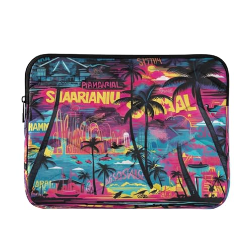 Funda para portátil de 13-14 pulgadas con patrón hawaiano