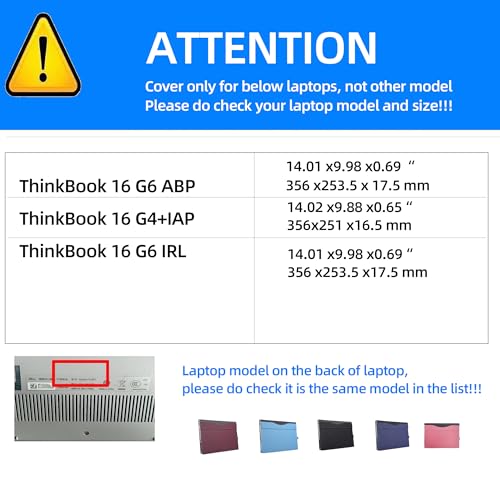 Funda para Laptop Lenovo ThinkBook 16 G6 PU Cuero Azul miniatura 4
