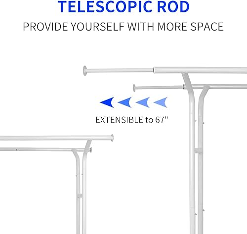 Vista 15 de Perchero plateado resistente de doble barra para colgar ropa cromado, organizador de ropa comercial con ruedas con ruedas bloqueables, móvil