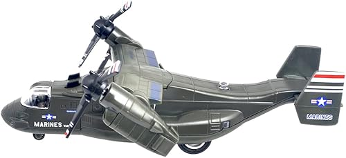 Miniatura 5 de Ailejia Avión de aleación de metal MV-22 Militar Osprey Transporte Helicóptero Modelo de juguete Avión del ejército con juguetes de combate de