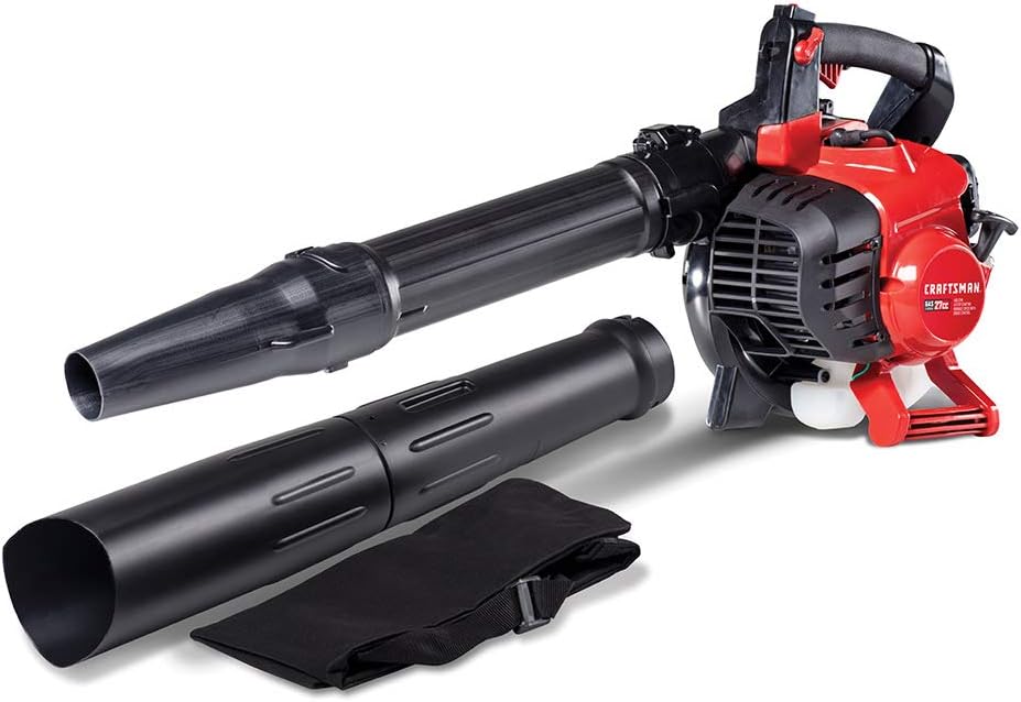 CRAFTSMAN BV245 27cc 2-Cycle Full Crank Engine Gas Powered Leaf Blower - Handheld Gasoline Blower with Vacuum Kit for Lawn Care, Liberty Red : Everything Else