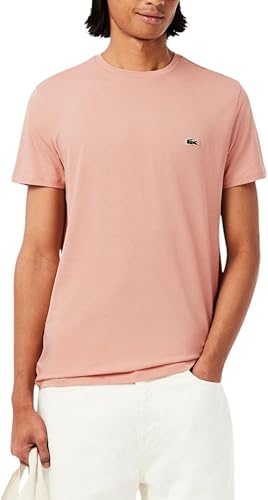 Lacoste Camiseta clásica de manga corta con cuello redondo para hombre