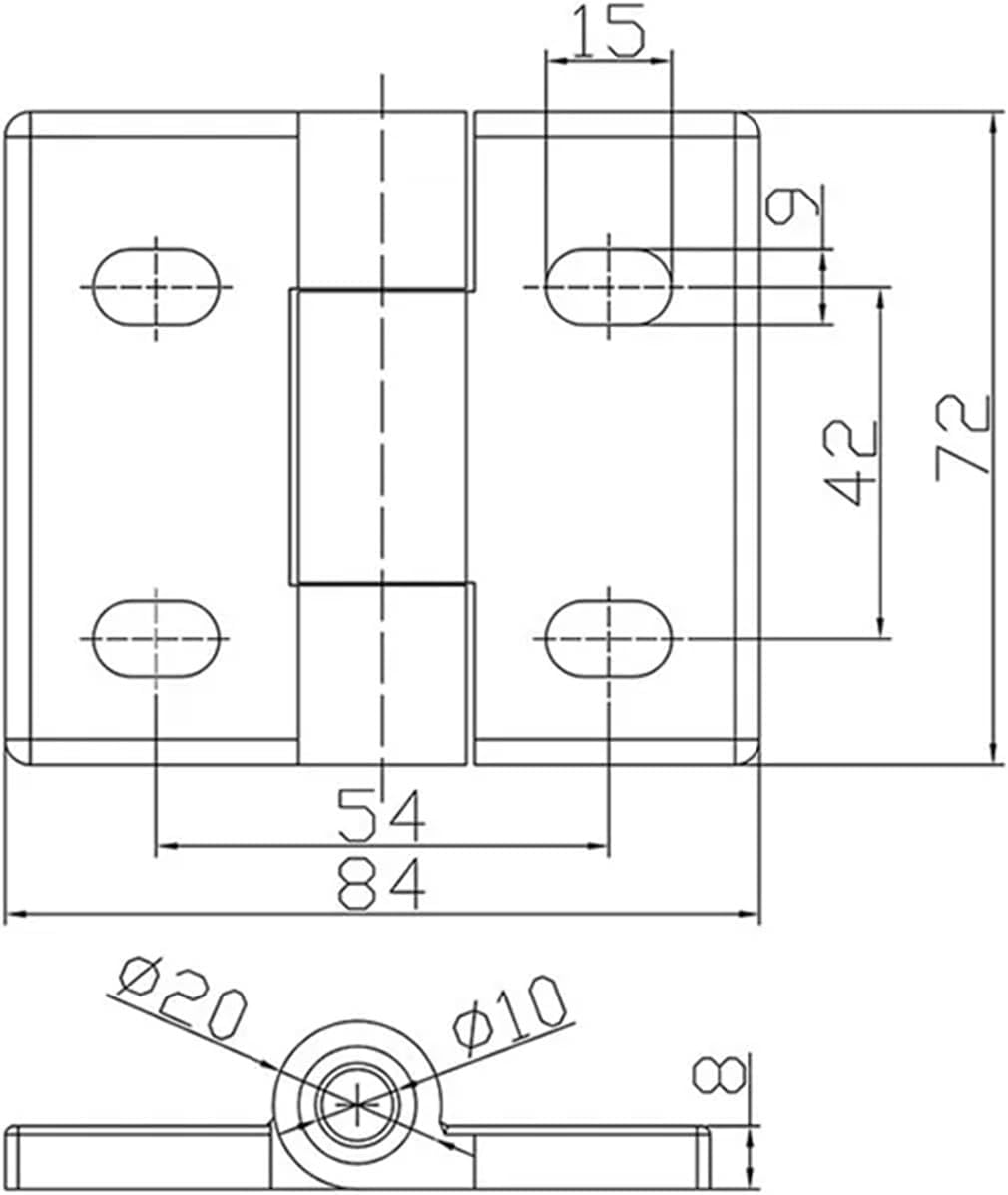 304 Stainless Steel Thick Heavy-Duty Folding Hinge Suitable for Industrial Cabinet Door Hinges 1Pcs