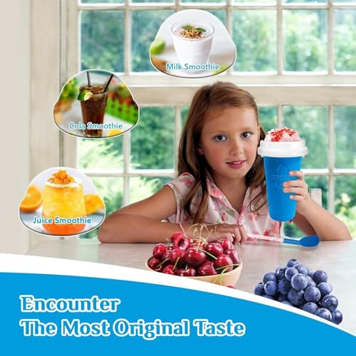 Slushie Cup Slushie Maker Cup Magic Quick Frozen Smoothies Cup, Slushie Machine for Home Squeeze Slushie Cup ,DIY Slushie Maker Cup Gifts (Blau + Gelb, Groß) – Bild 8