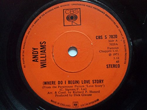 Andy Williams - Where Do I Begin Love Story / Something (7" Vinyl...