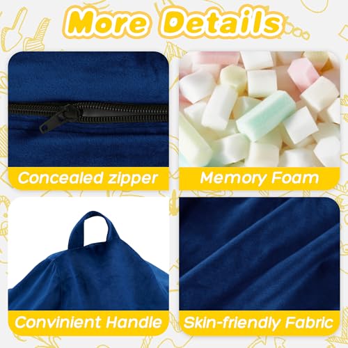 Image of HABUTWAY 2FT Bean Bag Chair, 2' Beanbags Small Bean Bag Chairs with Filling, Teardrop Bean Bag Chair Luxurious Velvet Ultra Soft Fur with Removable Cover (Blue)