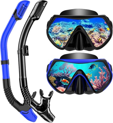 Schnorchelset Erwachsene, Schnorcheln Set mit Anti-Fog Taucherbrille und Dry Schnorchel… – Ansicht 1