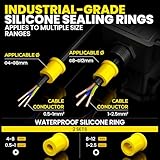 PEBA IP68 Waterproof Junction Box,Waterproof Cable Connector Outdoor, 2-Way Outdoor Cable Connectors, Wire Connector,Extension Electrical Cable Protector for Cable Diameter Ø4mm-12mm Black(1 Pack) - Image 8