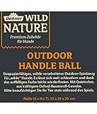 Dehner Wild Nature Hundespielzeug Outdoor Handle Ball, inkl. Quietscher, ca. 35 x 20 x 20 cm, Oxford-Baumwolle, orange