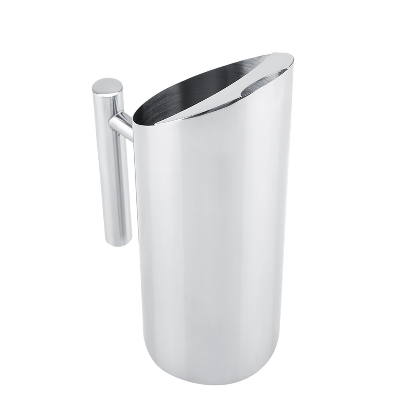 WPKD BLUEIY Stainless Steel Water Jug with Ice Guard,Water Pitcher,Silver Water Jug,Lid Cold Carafe Drinking Pitcher,with Handle Homemade Beverage Container for Home Hotel Serving Tool (1.5L)
