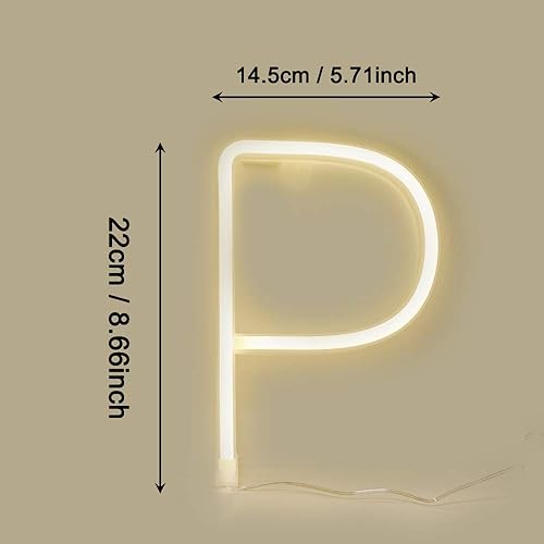 Miniatura 7 de ENUOLI Letras LED de neón, luces del alfabeto, letras de marquesina, luces de noche, lámpara de fiesta, funciona con bateríasUSB, ideal para pared,
