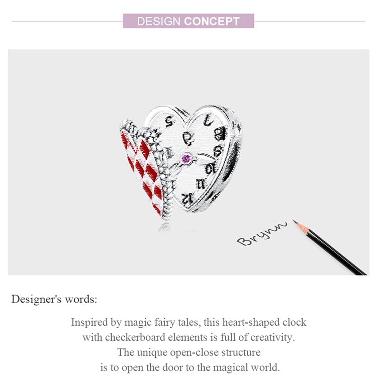 Abalorios para pulsera con corazón rojo de plata, el regalo romántico ideal 5