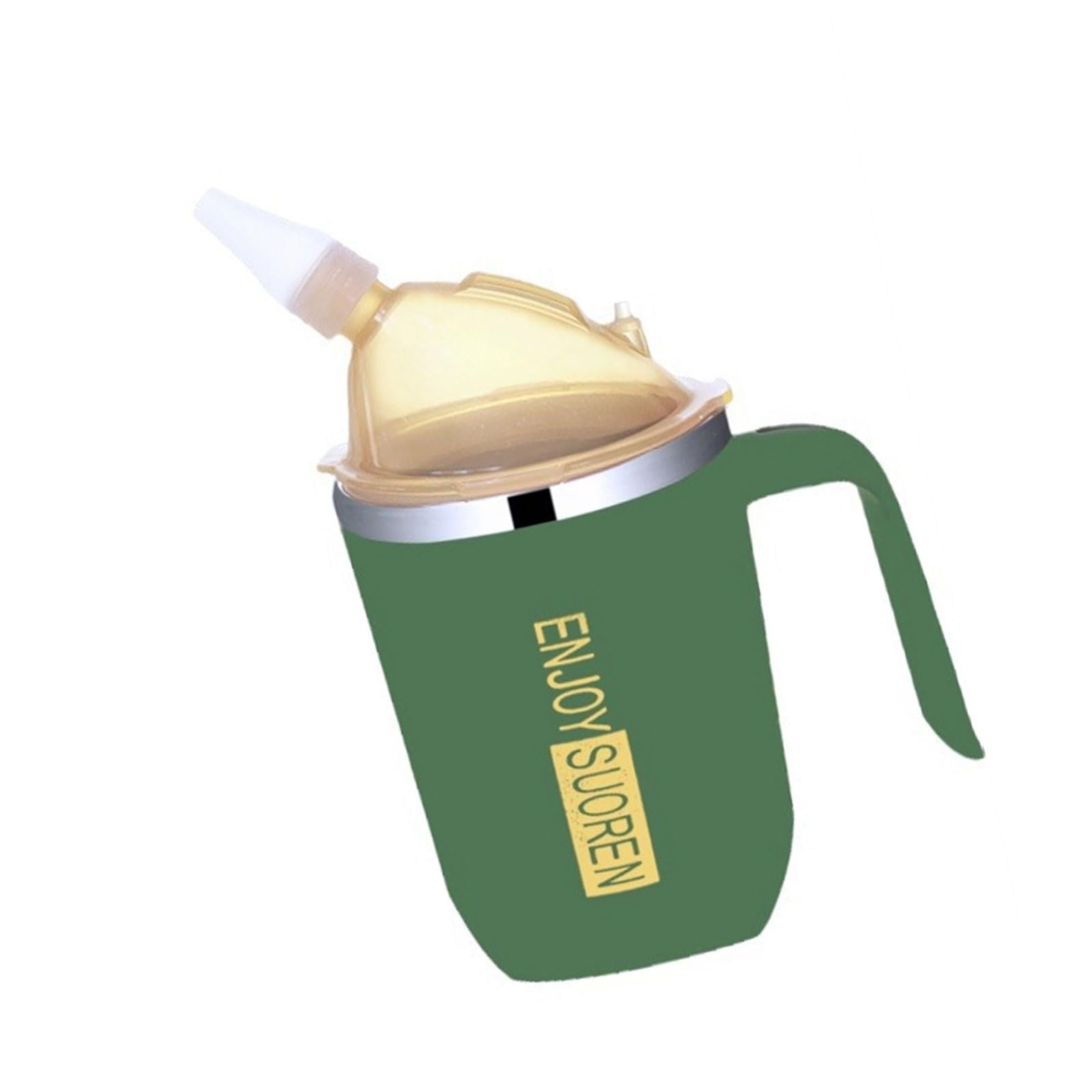 MALSSE 400ml Medical Recovery Cup for Bedbound Users Impermeable Stream Control Stream Rustless Diet Shake Container Against Strangle Caregiving Cup with Ergonomic Plan