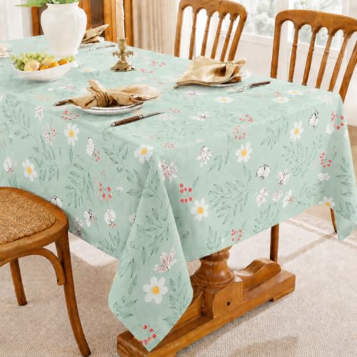 Image of Amazon Brand - Umi Super Soft Brushed Microfiber Cotton Dining Table Cloth, Printed Rectangular 6 Seater Table Cover 60X90(Inches)