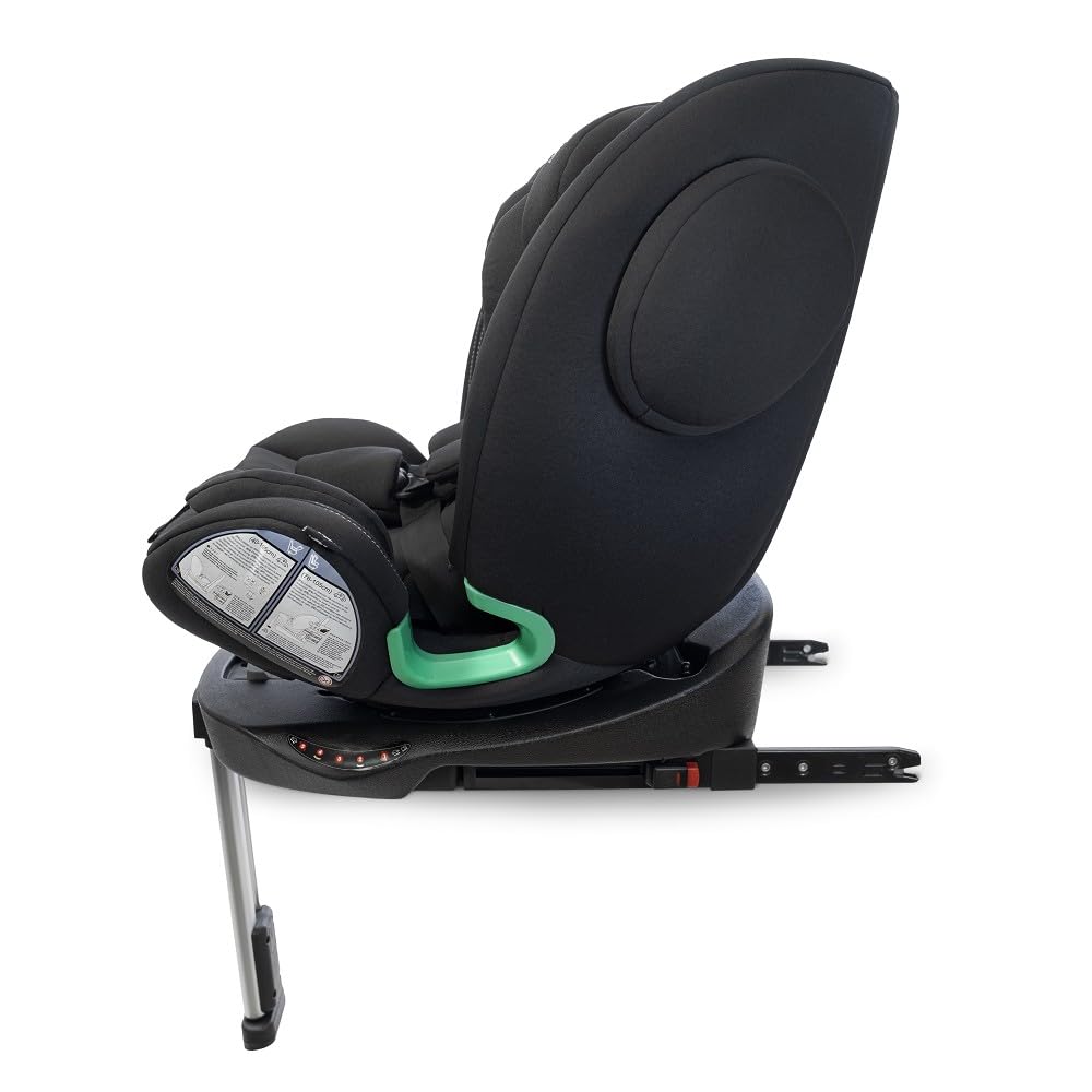 Interbaby Silla Coche Bebé PAX i-Size ISOFIX 360° Grupo 0+1+2+3 (Negro) | Silla auto giratoria 360 reclinable 40-150 cm, reductor recién nacido, protección lateral SPS, pata de apoyo