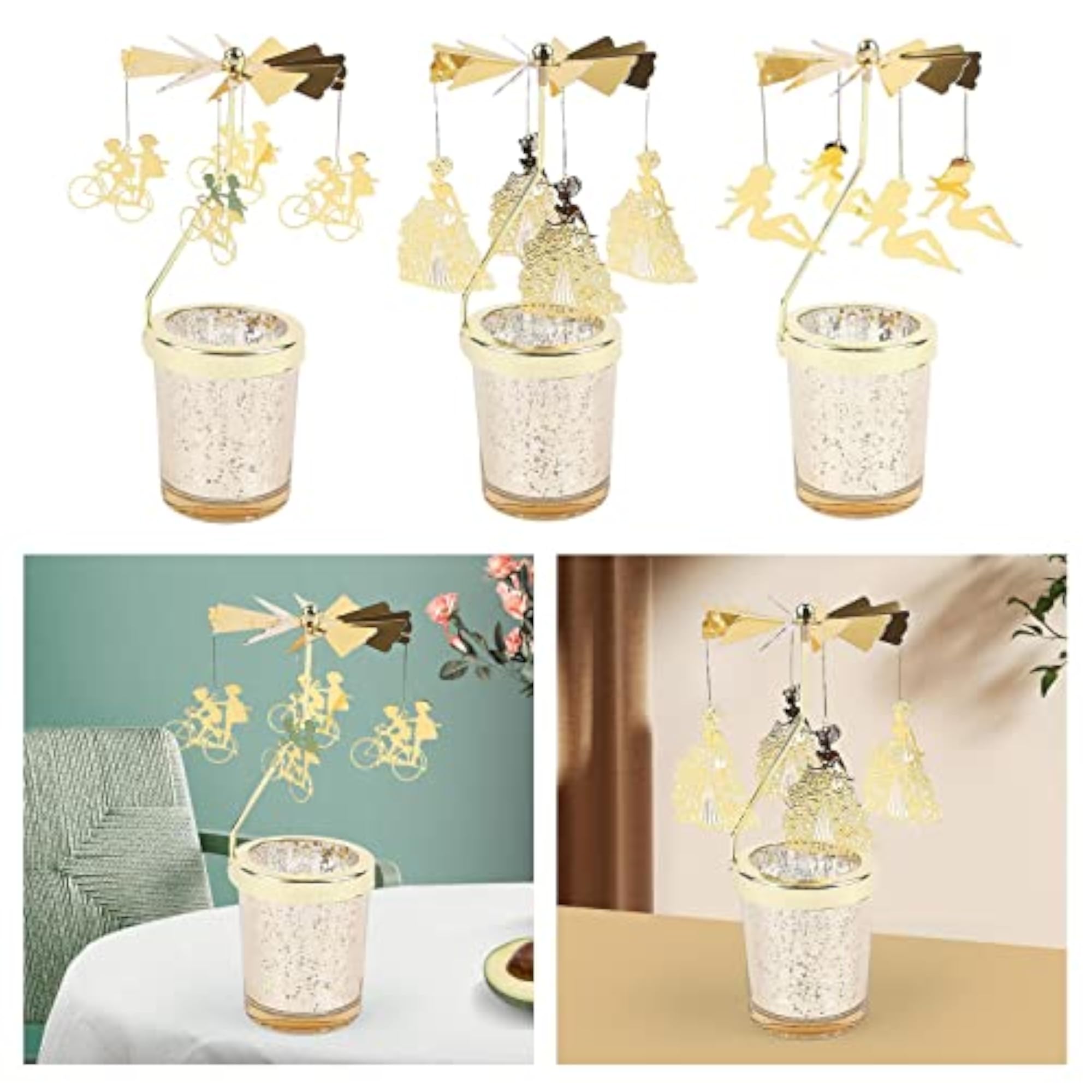 Rotating Candlestick Tea Light Holder