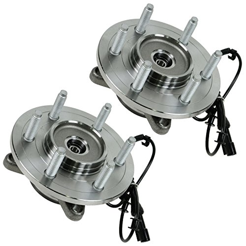 Image of TRQ Front Wheel Bearing and Hub Assembly Set 2 Piece Compatible with 2004 Ford F-150 4WD 6 Lug Wheels 2005 F-150 4WD to 11 /28 /04 Production Date 6 Lug Wheels