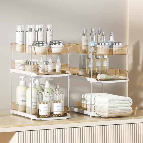 Delamu Under Sink Organizer, 3-Stöckiger Spülschrank Organizer, Bernstein – Ansicht 5