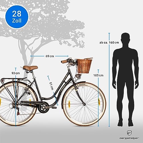 Bergsteiger Marseille Damenfahrrad 28 Zoll Retro Citybike