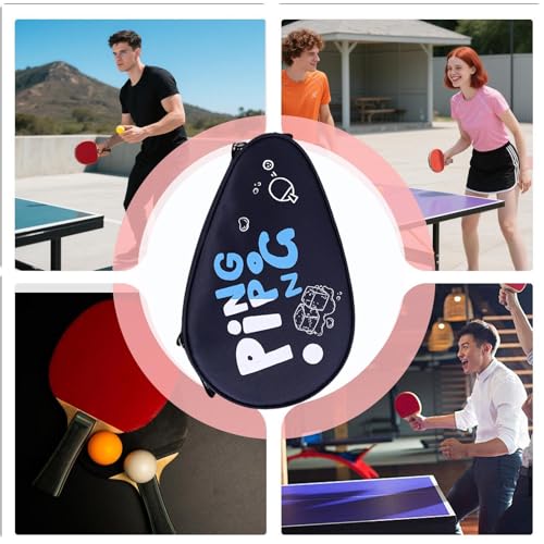 Funda rígida impermeable para tenis de mesa resistente a golpes con correa ajustable 4