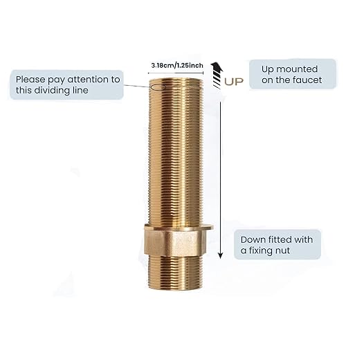 Miniatura 6 de 8 pulgadas Extra Longitud Tuercas Grifo Grifo Montaje Hardware Parte 7.9 in