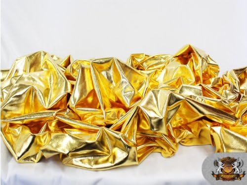 Miniatura 3 de 1 tela dorada metálica de elastano de 60 pulgadas (vendida por yarda)