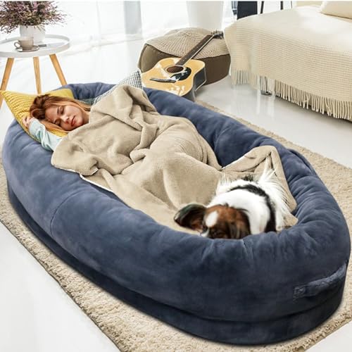 Human Dog Bed 67x38x12 Human Dog Bed for Adult Orthopedic Dog Bed Soft Cozy Flufy Human Sized Dog Bed for Large Dog Napping with Removable Cover Machine Washable