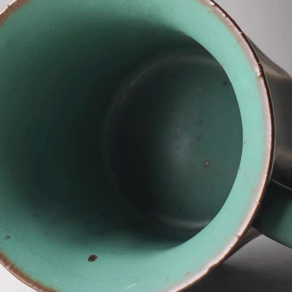 ENGENDER Tazas Cafe Taza De Café Gres Hecha A Mano, Retro A, Personalizada con Patrón Vertical For Uso Doméstico Mug Cups(A)
