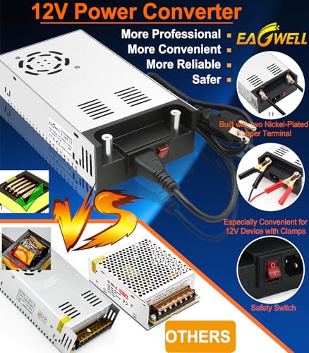 Image of EAGWELL 110V to 12V Converter 12V Power Supply 360W 30A | New Version Universal Switching DC Power Supply for RV, Pump, LED Strip, LCD Monitor,3D Printer,CCTV,Computer Project
