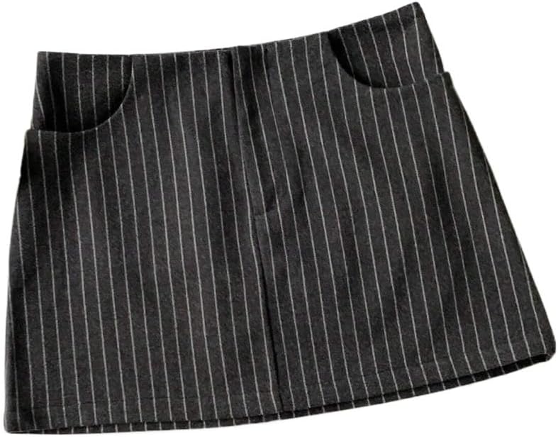Womens Casual Zipper Mini Skirt Skort Low Rise Plaid & Striped Design for Everyday Wear