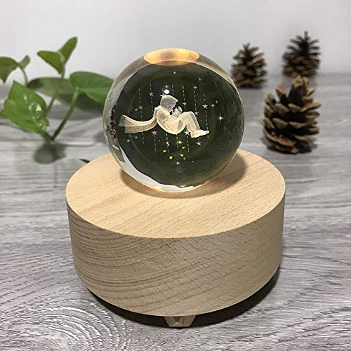 Preisvergleich Produktbild Nachtlicht Kristallkugel Spieluhr Mädchen Geschenk 3D Nachtlicht Kreative Kleine Prinz Spieluhr Geburtstagsgeschenk Weihnachtsgeschenk Wohnaccessoires@Kleiner Prinz Bluetooth Audio B_5V