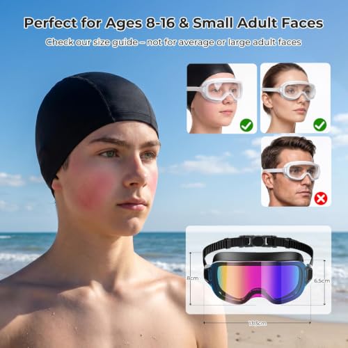 Aegend Pro Wide View Swim Goggles for Adult Youth, UV Protection No Leaking Clear Vision Goggles for Men Women - image 2