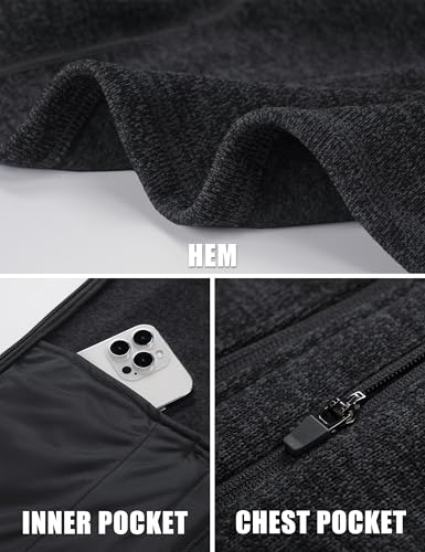 TACVASEN Men's Fleece Jackets Full Zip Up Lightweight Jacket Casual Stylish with Pockets for Outdoor Office4