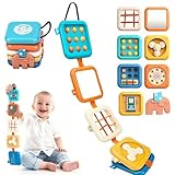 Busy Board Montessori 1 Año, 8 En 1 Juguete Bebe 1 Año, Cubo De Actividad Motriz Juguete Montessori 1 Años, Juegos para Viajes Bebé Niños 1 2 3, Regalo Niño Niña Cumpleaños Navidad