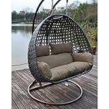 Home Deluxe Polyrattan Hängesessel Twin grau mit Regenabdeckung - 4